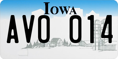 IA license plate AVO014