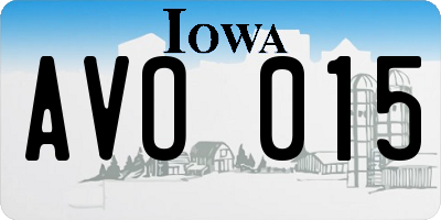IA license plate AVO015