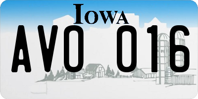 IA license plate AVO016