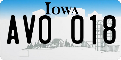 IA license plate AVO018