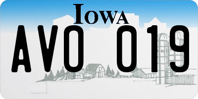 IA license plate AVO019