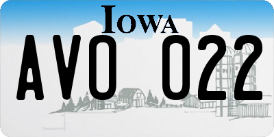 IA license plate AVO022