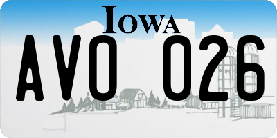 IA license plate AVO026