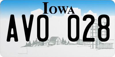 IA license plate AVO028