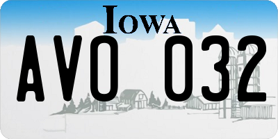 IA license plate AVO032