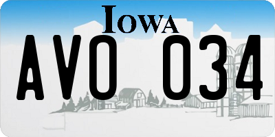 IA license plate AVO034