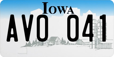 IA license plate AVO041