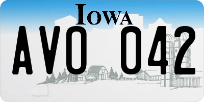 IA license plate AVO042