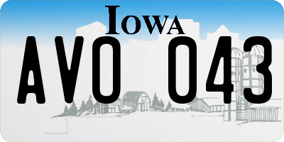 IA license plate AVO043