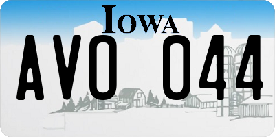 IA license plate AVO044