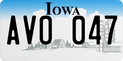 IA license plate AVO047