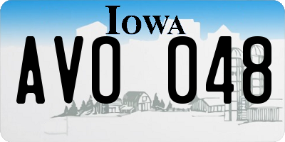 IA license plate AVO048