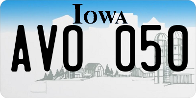 IA license plate AVO050