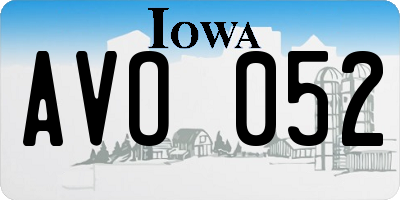 IA license plate AVO052