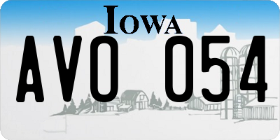 IA license plate AVO054