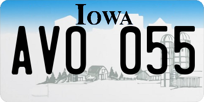 IA license plate AVO055
