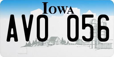 IA license plate AVO056