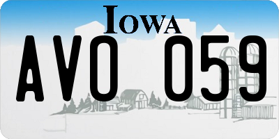IA license plate AVO059