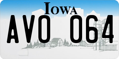 IA license plate AVO064