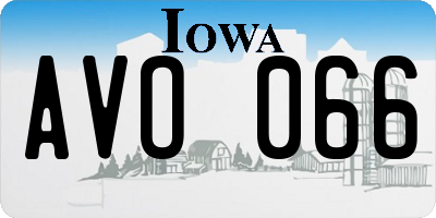 IA license plate AVO066