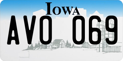 IA license plate AVO069