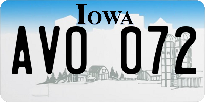 IA license plate AVO072
