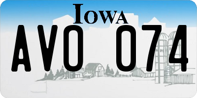 IA license plate AVO074