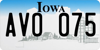 IA license plate AVO075