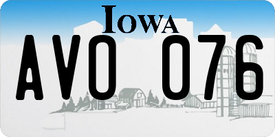IA license plate AVO076