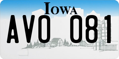 IA license plate AVO081