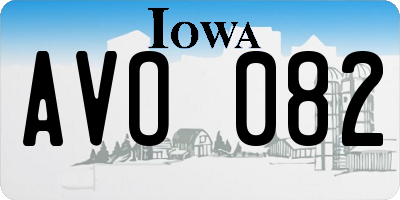 IA license plate AVO082