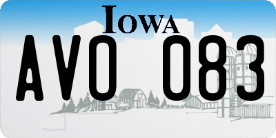 IA license plate AVO083
