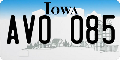 IA license plate AVO085