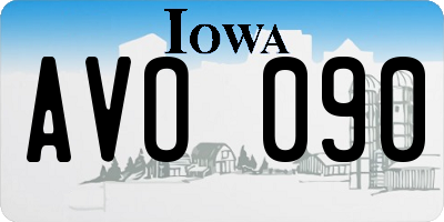 IA license plate AVO090