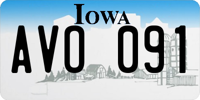 IA license plate AVO091