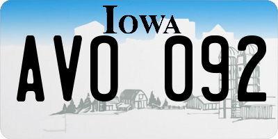 IA license plate AVO092