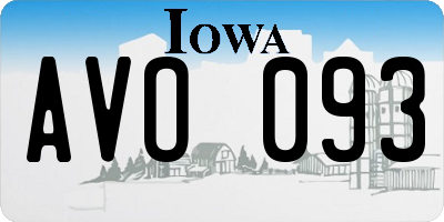 IA license plate AVO093