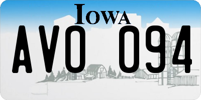 IA license plate AVO094