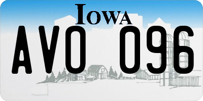IA license plate AVO096