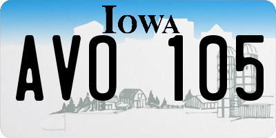 IA license plate AVO105