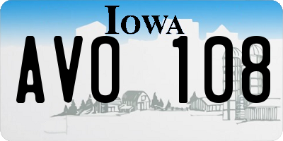IA license plate AVO108