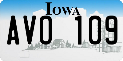 IA license plate AVO109
