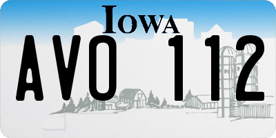 IA license plate AVO112