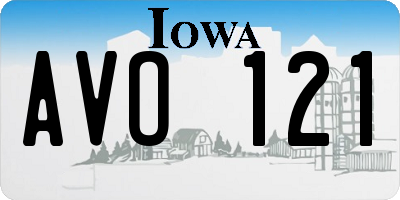 IA license plate AVO121
