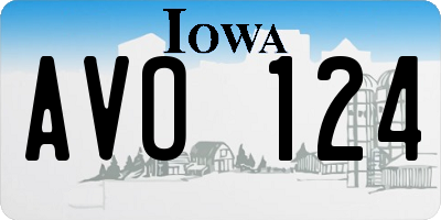 IA license plate AVO124