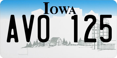 IA license plate AVO125