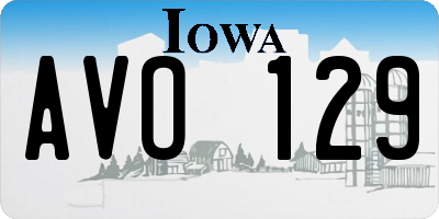 IA license plate AVO129