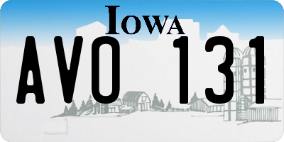 IA license plate AVO131
