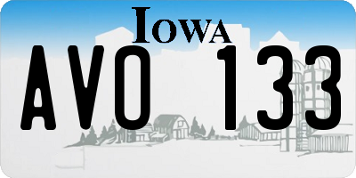 IA license plate AVO133