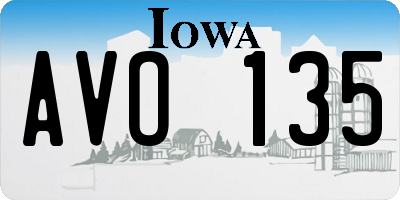 IA license plate AVO135